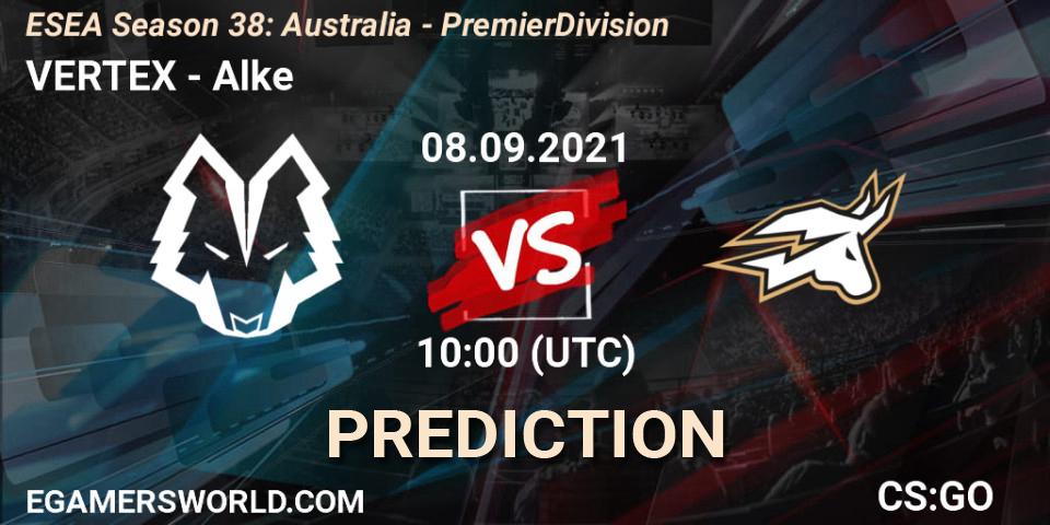 VERTEX vs Alke: Match Prediction. 08.09.2021 at 10:00, Counter-Strike (CS2), ESEA Season 38: Australia - Premier Division