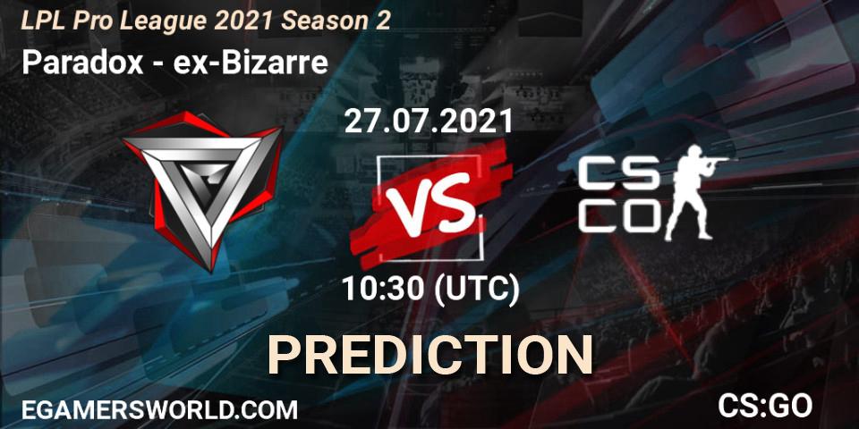 Paradox vs Ground Zero: Match Prediction. 27.07.2021 at 11:00, Counter-Strike (CS2), LPL Pro League 2021 Season 2