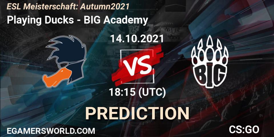 Playing Ducks vs BIG Academy: Match Prediction. 14.10.21, CS2 (CS:GO), ESL Meisterschaft: Autumn 2021