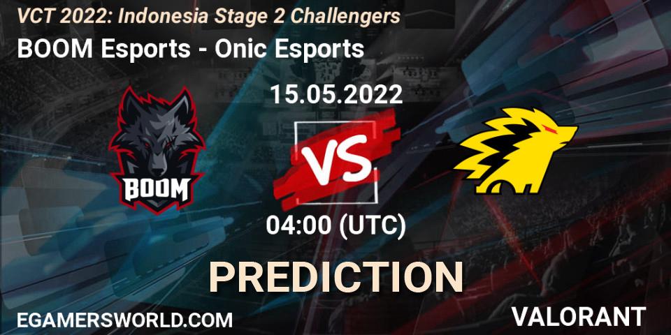 BOOM Esports vs Onic Esports: Match Prediction. 15.05.2022 at 04:00, VALORANT, VCT 2022: Indonesia Stage 2 Challengers