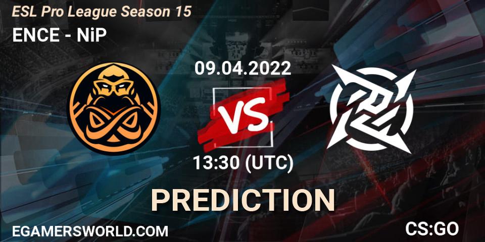 ENCE vs NiP: Match Prediction. 09.04.2022 at 13:30, Counter-Strike (CS2), ESL Pro League Season 15