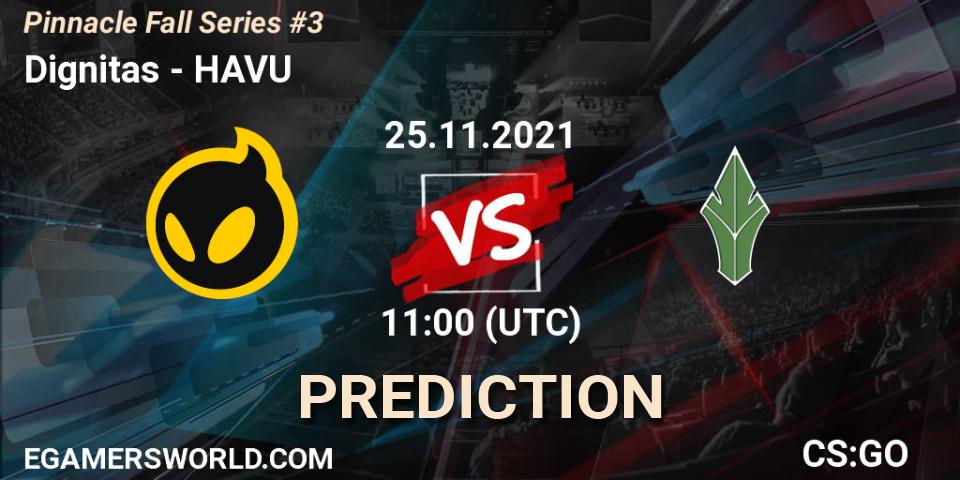 Dignitas vs HAVU: Match Prediction. 25.11.2021 at 11:10, Counter-Strike (CS2), Pinnacle Fall Series #3