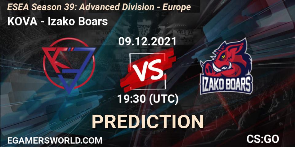 KOVA vs Izako Boars: Match Prediction. 09.12.21, CS2 (CS:GO), ESEA Season 39: Advanced Division - Europe