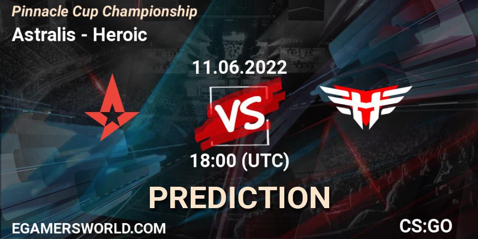 Astralis vs Heroic: Match Prediction. 11.06.2022 at 18:00, Counter-Strike (CS2), Pinnacle Cup Championship
