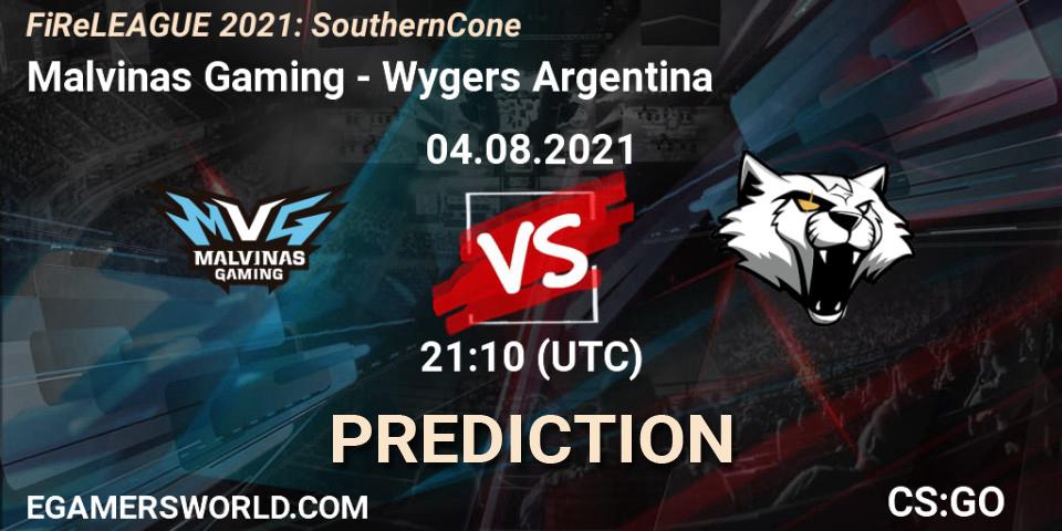 Malvinas Gaming vs Wygers Argentina: Match Prediction. 04.08.2021 at 21:10, Counter-Strike (CS2), FiReLEAGUE 2021: Southern Cone