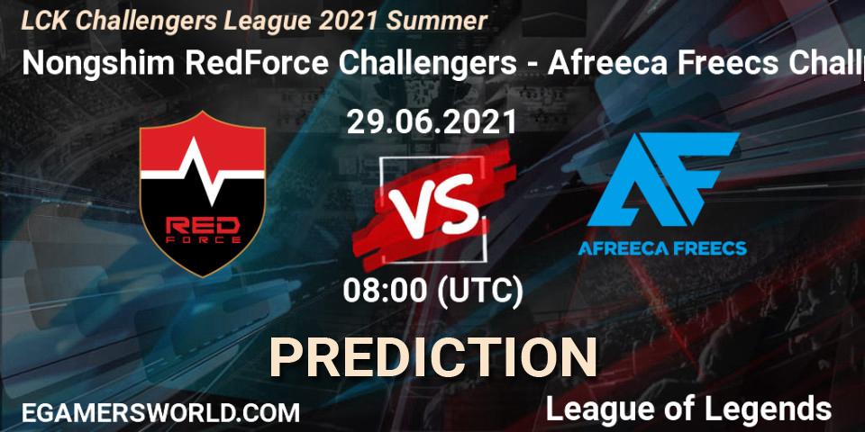 Nongshim RedForce Challengers vs Afreeca Freecs Challengers: Match Prediction. 29.06.2021 at 08:00, LoL, LCK Challengers League 2021 Summer