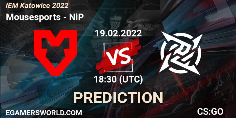 Mousesports vs NiP: Match Prediction. 19.02.2022 at 19:30, Counter-Strike (CS2), IEM Katowice 2022