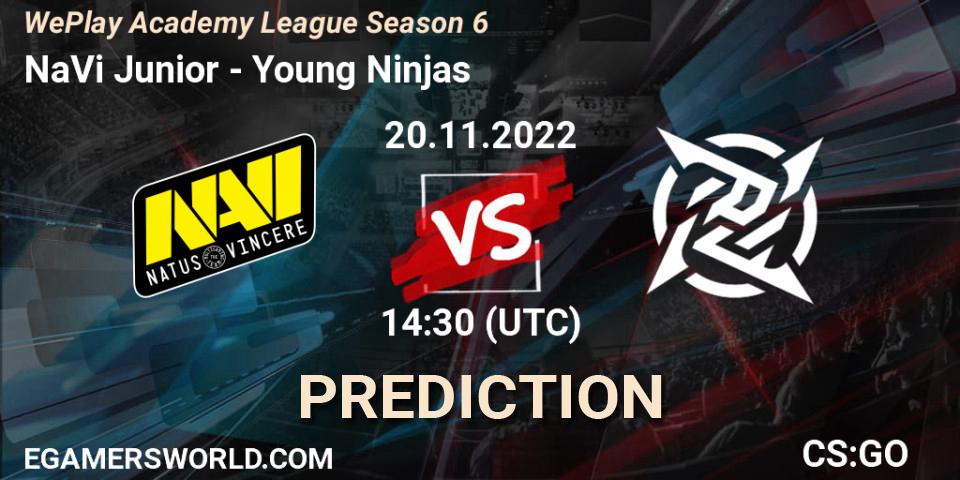 NaVi Junior vs Young Ninjas: Match Prediction. 20.11.22, CS2 (CS:GO), WePlay Academy League Season 6