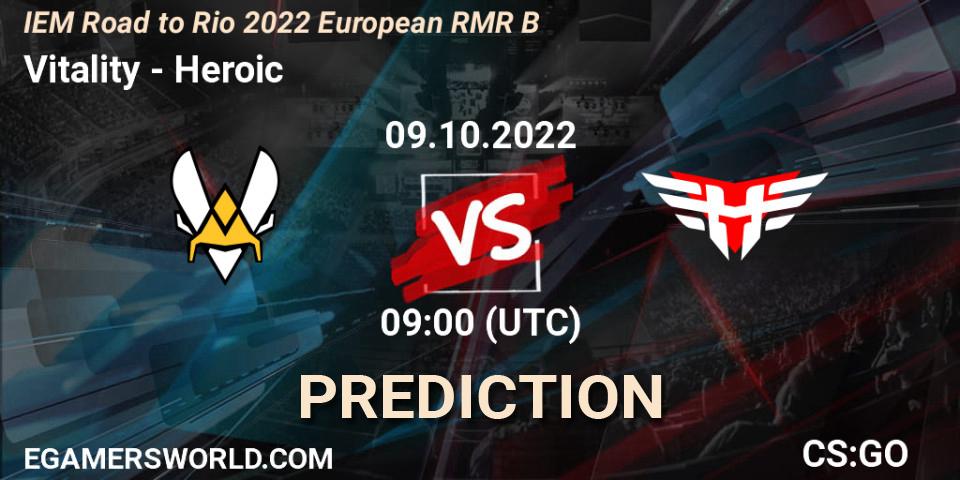 Vitality vs Heroic: Match Prediction. 09.10.2022 at 09:00, Counter-Strike (CS2), IEM Road to Rio 2022 European RMR B