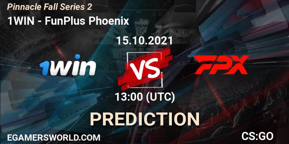 1WIN vs FunPlus Phoenix: Match Prediction. 15.10.2021 at 13:00, Counter-Strike (CS2), Pinnacle Fall Series #2