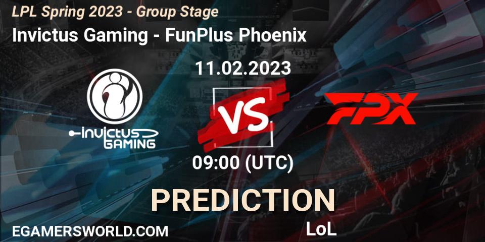 Invictus Gaming vs FunPlus Phoenix: Match Prediction. 11.02.23, LoL, LPL Spring 2023 - Group Stage