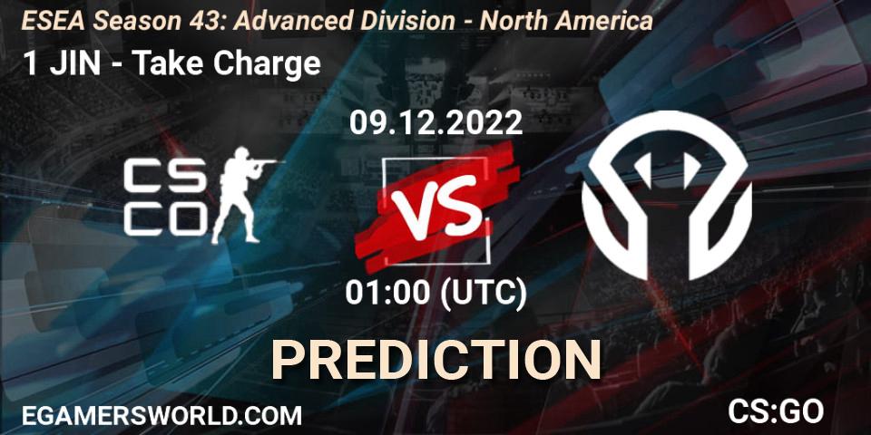 1 JIN vs Take Charge: Match Prediction. 09.12.22, CS2 (CS:GO), ESEA Season 43: Advanced Division - North America