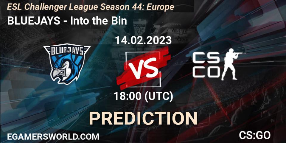 BLUEJAYS vs Into the Bin: Match Prediction. 20.02.23, CS2 (CS:GO), ESL Challenger League Season 44: Europe