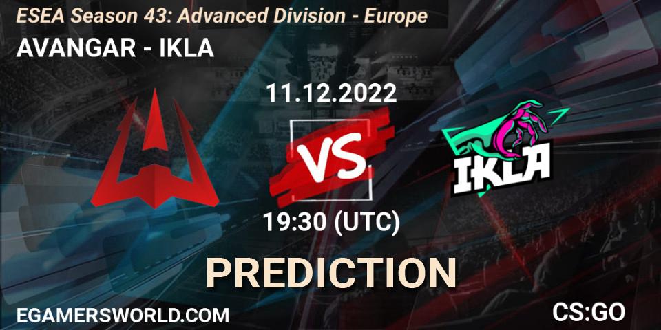 AVANGAR vs IKLA: Match Prediction. 11.12.22, CS2 (CS:GO), ESEA Season 43: Advanced Division - Europe