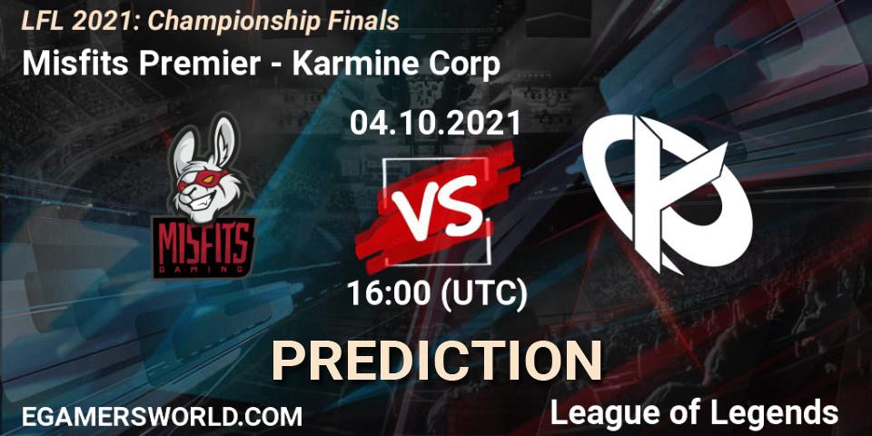 Misfits Premier vs Karmine Corp: Match Prediction. 04.10.2021 at 16:00, LoL, LFL 2021: Championship Finals