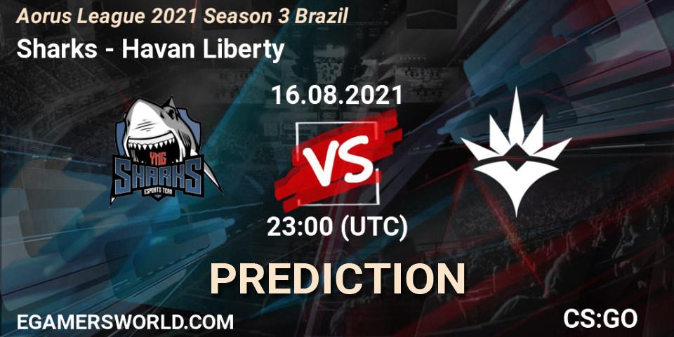 Sharks vs Havan Liberty: Match Prediction. 16.08.21, CS2 (CS:GO), Aorus League 2021 Season 3 Brazil