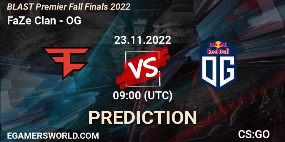 FaZe Clan vs OG: Match Prediction. 23.11.2022 at 09:00, Counter-Strike (CS2), BLAST Premier Fall Finals 2022