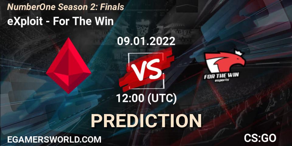 eXploit vs For The Win: Match Prediction. 09.01.2022 at 12:10, Counter-Strike (CS2), NumberOne Season 2: Finals