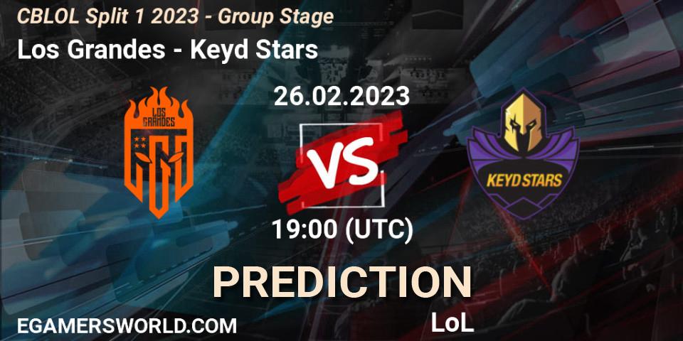 Los Grandes vs Keyd Stars: Match Prediction. 26.02.2023 at 19:00, LoL, CBLOL Split 1 2023 - Group Stage
