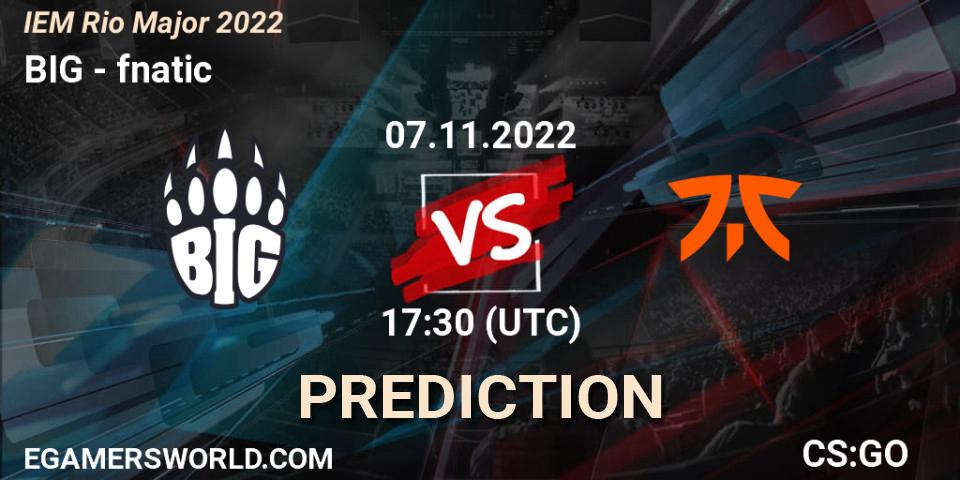BIG vs fnatic: Match Prediction. 07.11.22, CS2 (CS:GO), IEM Rio Major 2022