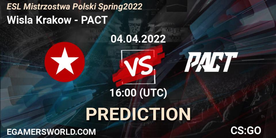 Wisla Krakow vs PACT: Match Prediction. 04.04.2022 at 16:00, Counter-Strike (CS2), ESL Mistrzostwa Polski Spring 2022