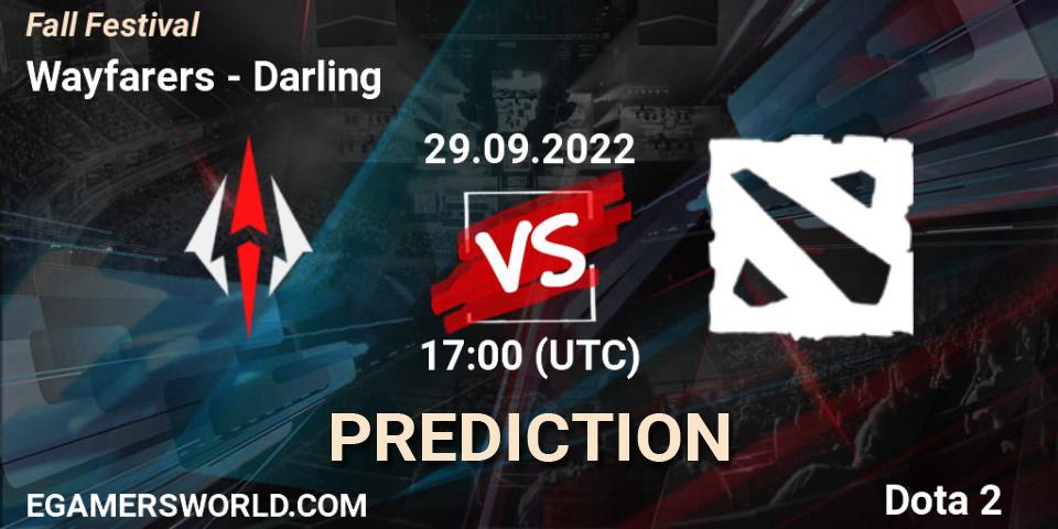 Wayfarers vs Darling: Match Prediction. 29.09.2022 at 18:31, Dota 2, Fall Festival