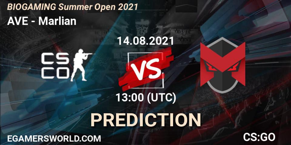 AVE vs Marlian: Match Prediction. 14.08.2021 at 13:30, Counter-Strike (CS2), BIOGAMING Summer Open 2021