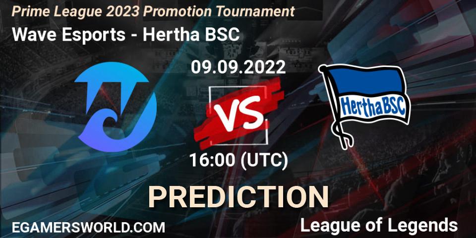 Wave Esports vs Hertha BSC: Match Prediction. 13.09.2022 at 16:00, LoL, Prime League 2023 Promotion Tournament