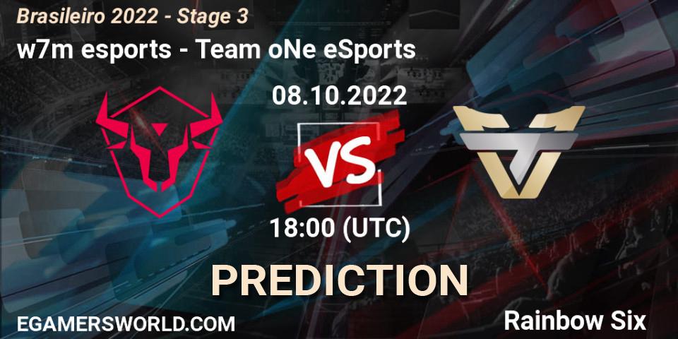 w7m esports vs Team oNe eSports: Match Prediction. 08.10.22, Rainbow Six, Brasileirão 2022 - Stage 3