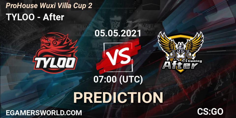 TYLOO vs After: Match Prediction. 05.05.2021 at 09:00, Counter-Strike (CS2), ProHouse Wuxi Villa Cup Season 2