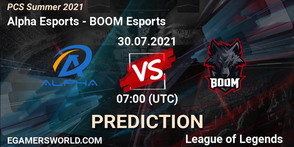 Alpha Esports vs BOOM Esports: Match Prediction. 30.07.21, LoL, PCS Summer 2021