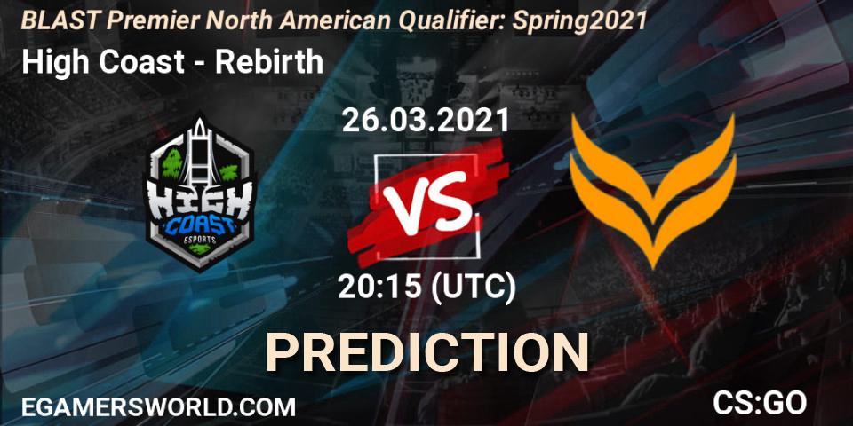 High Coast vs ChocoCheck: Match Prediction. 26.03.2021 at 20:30, Counter-Strike (CS2), VENN Invitational Spring 2021 - BLAST Premier Qualifier