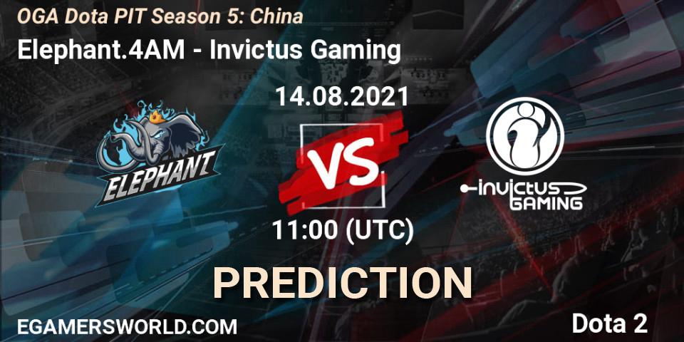 Elephant.4AM vs Invictus Gaming: Match Prediction. 14.08.2021 at 10:08, Dota 2, OGA Dota PIT Season 5: China