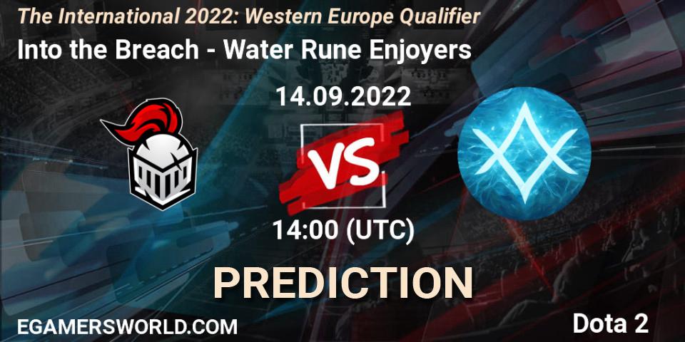 Into the Breach vs Water Rune Enjoyers: Match Prediction. 14.09.22, Dota 2, The International 2022: Western Europe Qualifier