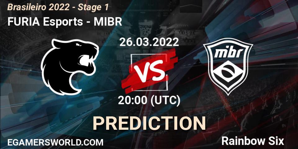FURIA Esports vs MIBR: Match Prediction. 26.03.2022 at 20:00, Rainbow Six, Brasileirão 2022 - Stage 1