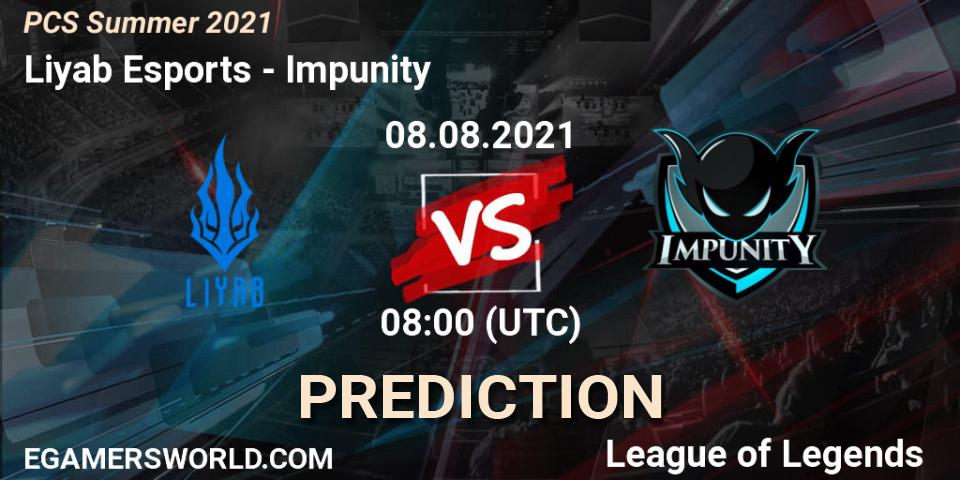 Liyab Esports vs Impunity: Match Prediction. 08.08.2021 at 08:00, LoL, PCS Summer 2021