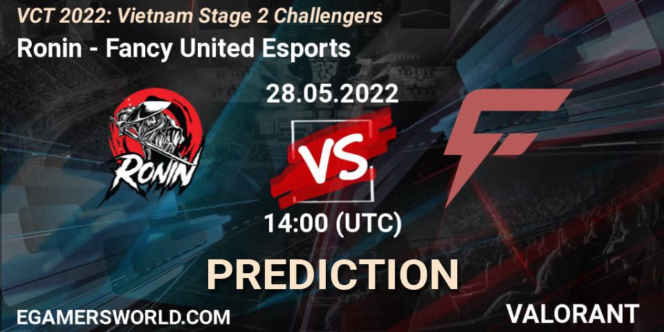 Ronin vs Fancy United Esports: Match Prediction. 28.05.2022 at 14:30, VALORANT, VCT 2022: Vietnam Stage 2 Challengers