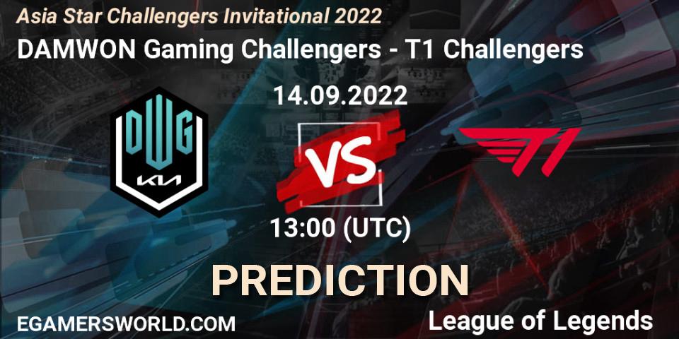 DAMWON Gaming Challengers vs T1 Challengers: Match Prediction. 14.09.2022 at 12:05, LoL, Asia Star Challengers Invitational 2022