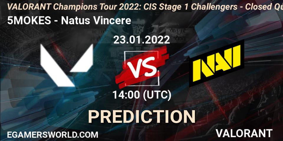 5MOKES vs Natus Vincere: Match Prediction. 23.01.2022 at 14:00, VALORANT, VCT 2022: CIS Stage 1 Challengers - Closed Qualifier 2