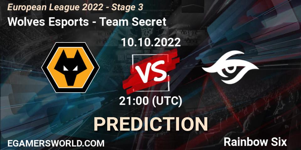 Wolves Esports vs Team Secret: Match Prediction. 10.10.22, Rainbow Six, European League 2022 - Stage 3