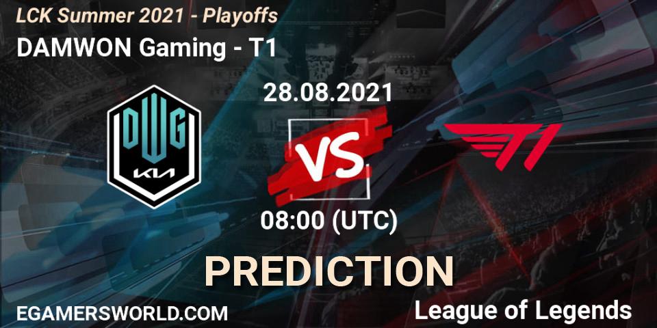 DAMWON Gaming vs T1: Match Prediction. 28.08.2021 at 08:30, LoL, LCK Summer 2021 - Playoffs