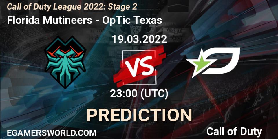 Florida Mutineers vs OpTic Texas: Match Prediction. 19.03.2022 at 22:00, Call of Duty, Call of Duty League 2022: Stage 2
