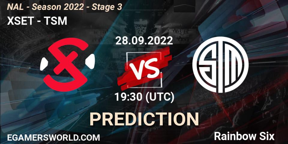XSET vs TSM: Match Prediction. 28.09.22, Rainbow Six, NAL - Season 2022 - Stage 3