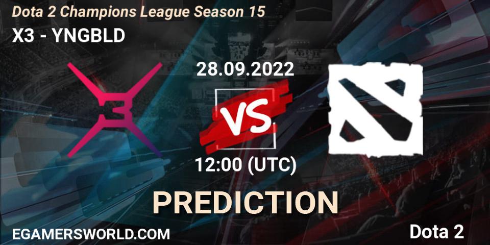X3 vs YNGBLD: Match Prediction. 28.09.22, Dota 2, Dota 2 Champions League Season 15