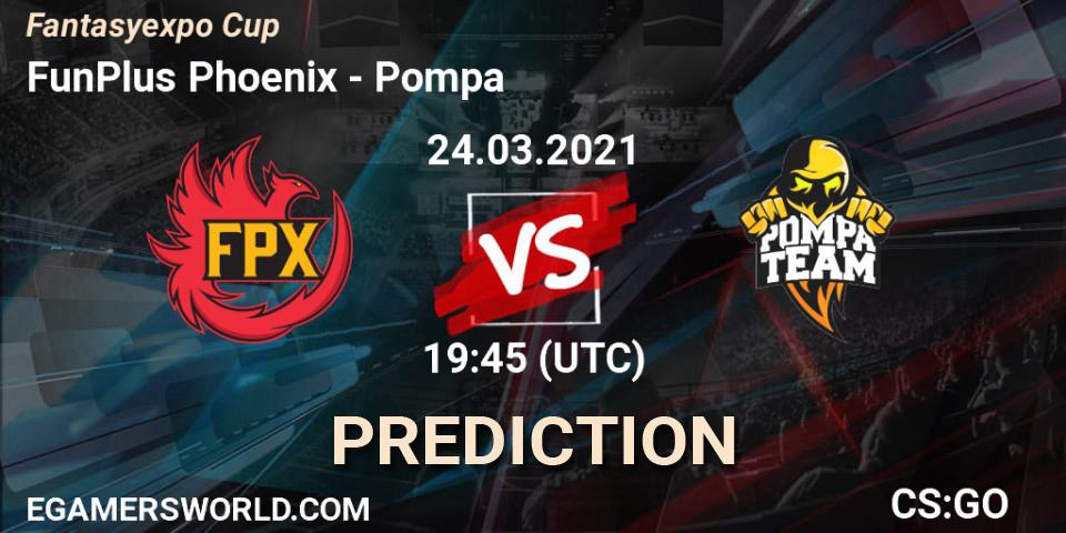 FunPlus Phoenix vs Pompa: Match Prediction. 24.03.2021 at 19:45, Counter-Strike (CS2), Fantasyexpo Cup Spring 2021