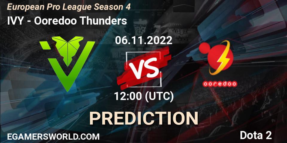 IVY vs Ooredoo Thunders: Match Prediction. 08.11.2022 at 16:59, Dota 2, European Pro League Season 4