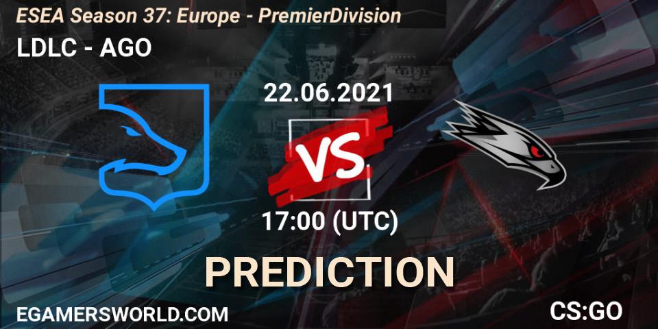 LDLC vs AGO: Match Prediction. 22.06.2021 at 17:00, Counter-Strike (CS2), ESEA Season 37: Europe - Premier Division