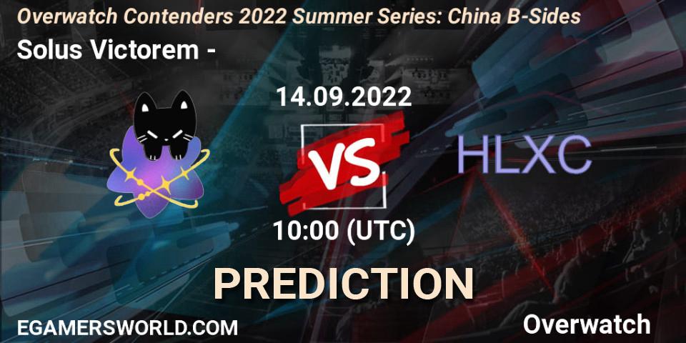 Solus Victorem vs 荷兰小车: Match Prediction. 14.09.2022 at 10:00, Overwatch, Overwatch Contenders 2022 Summer Series: China B-Sides