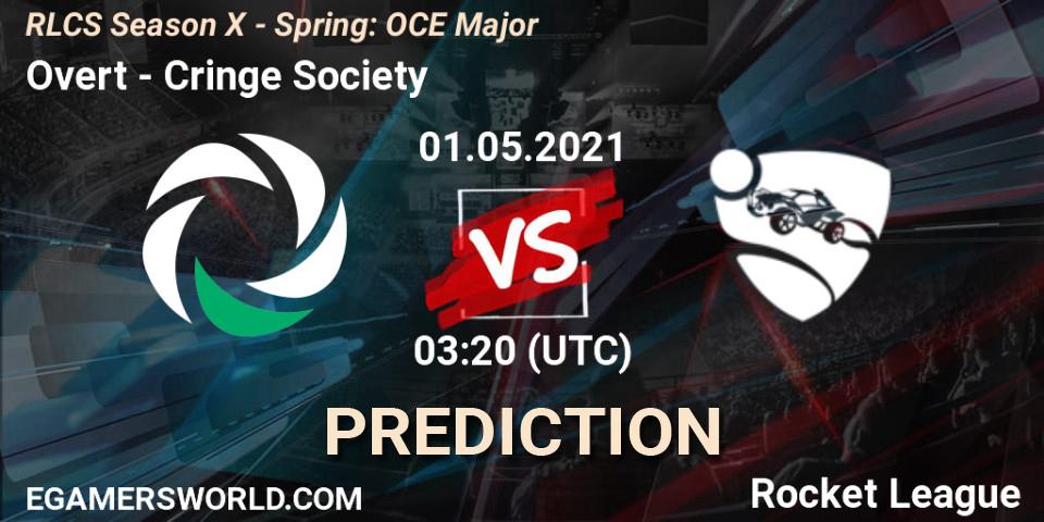 Overt vs Cringe Society: Match Prediction. 01.05.2021 at 03:10, Rocket League, RLCS Season X - Spring: OCE Major