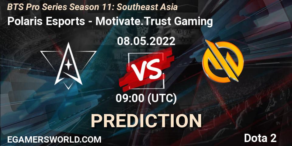 Polaris Esports vs Motivate.Trust Gaming: Match Prediction. 08.05.2022 at 09:01, Dota 2, BTS Pro Series Season 11: Southeast Asia